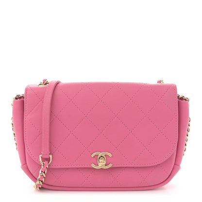 Chanel Goatskin Stitched Casual Trip Single Flap Pink 1 of 11