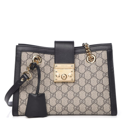 Gucci GG Supreme Monogram Small Padlock Tote Black 1 of 9