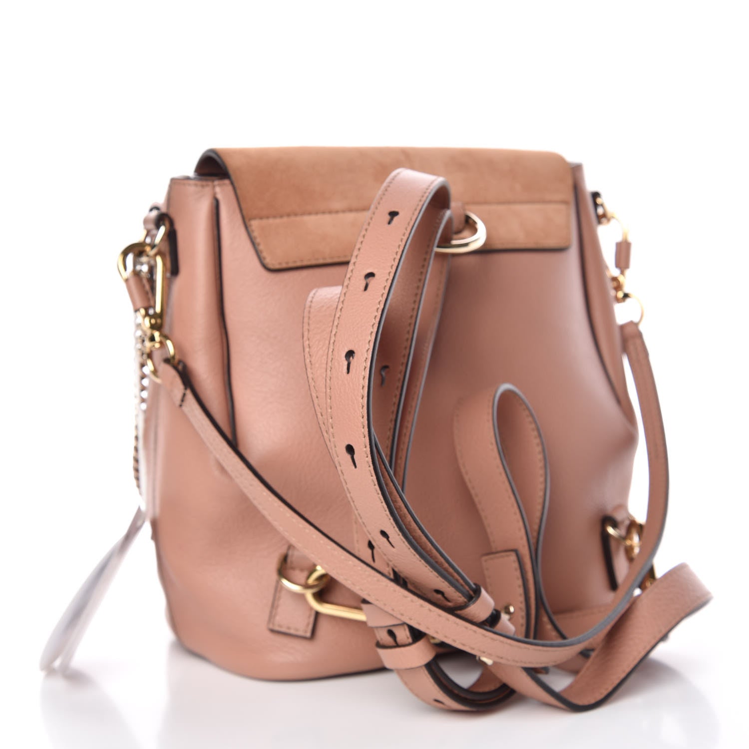 Chloe Suede Calfskin Small Faye Backpack Nougat 4 of 10