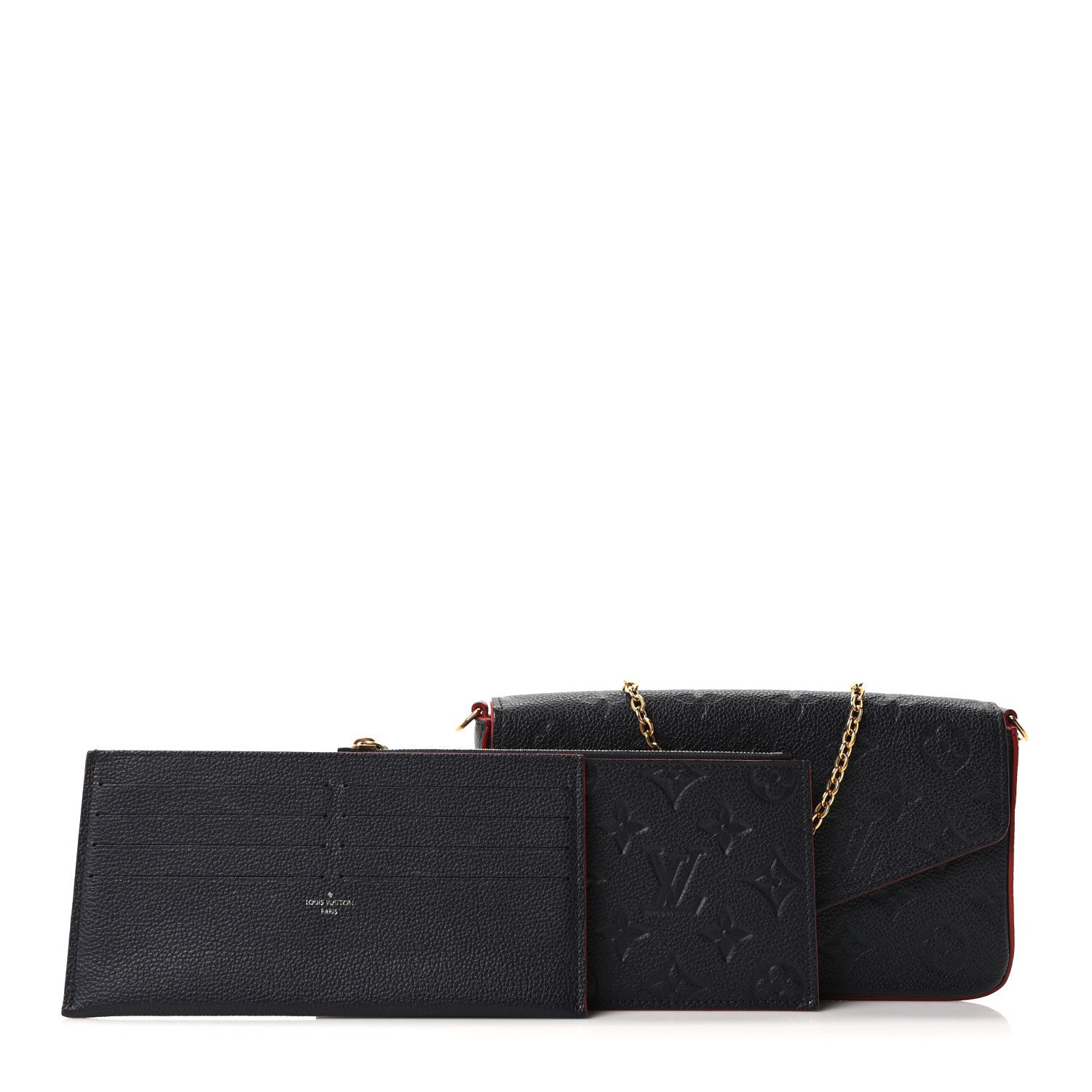 Louis Vuitton Empreinte Pochette Felicie Chain Wallet Marine Rouge 3 of 11