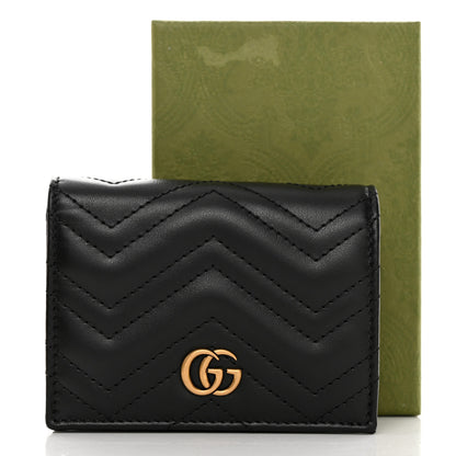Gucci Calfskin Matelasse GG Marmont Card Case Wallet Black 8 of 8