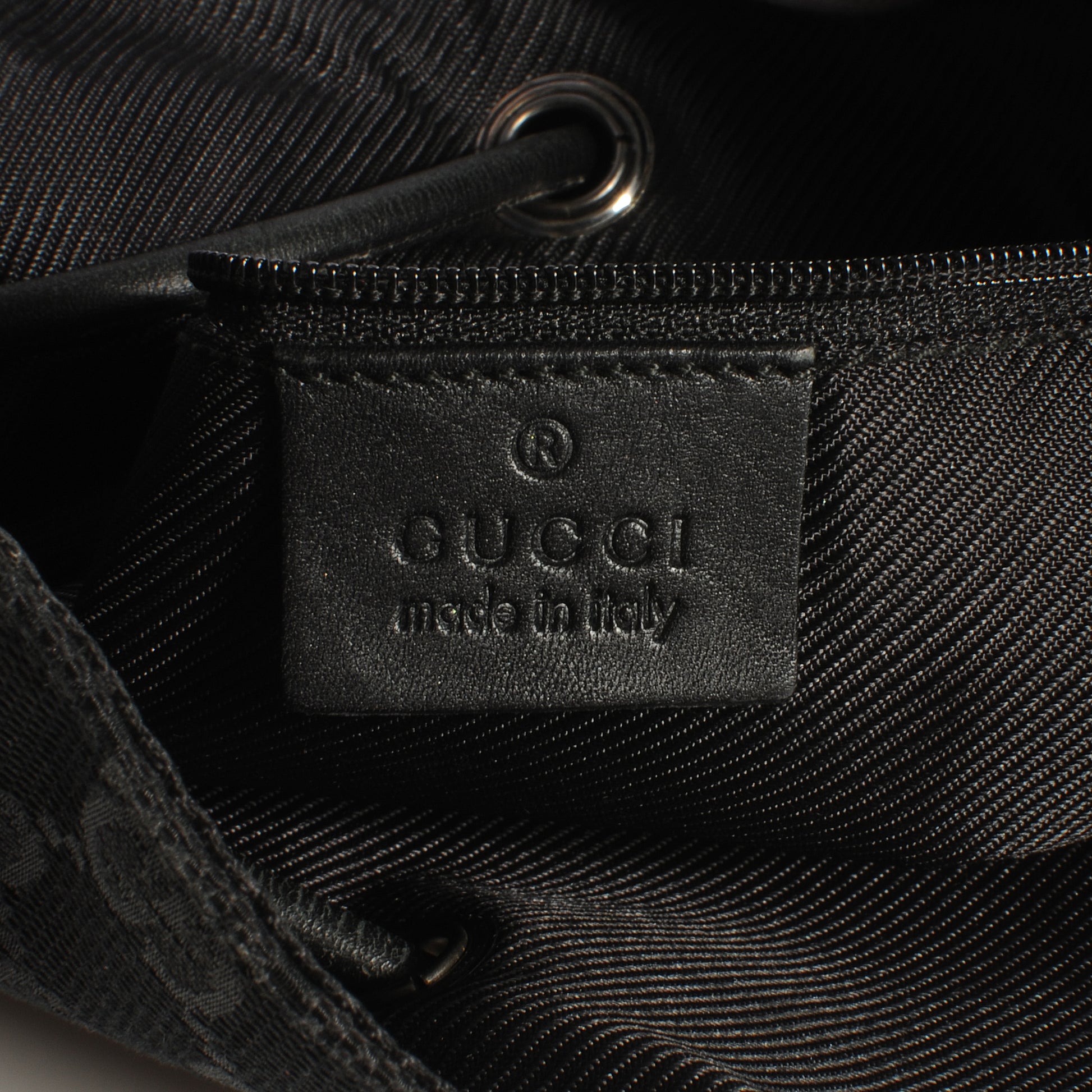 Gucci Monogram Small Drawstring Shoulder Bag Black 6 of 8