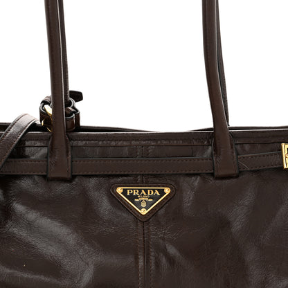 Prada Shiny Nappa Medium Bonnie Shoulder Bag Moro 8 of 11