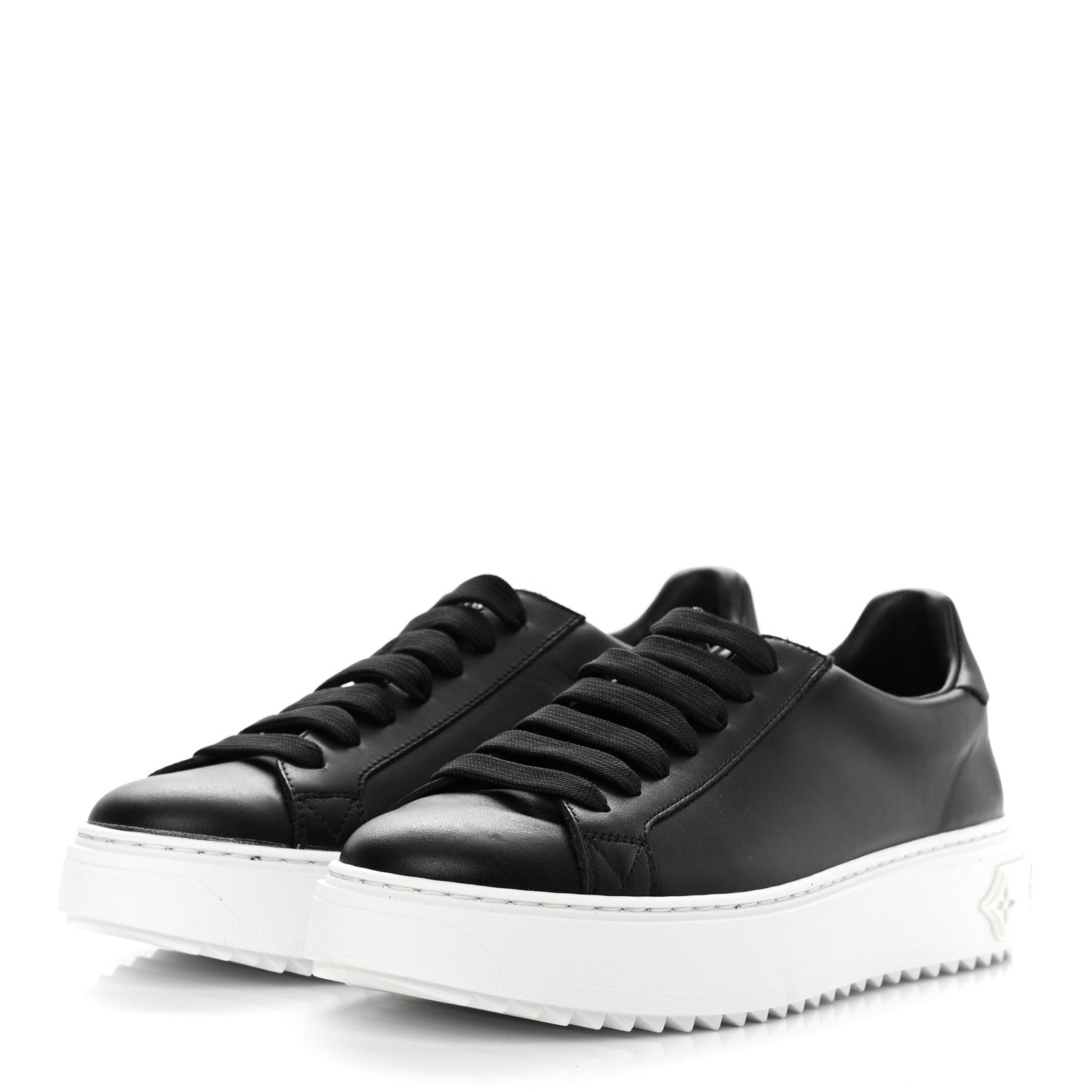 Louis Vuitton Calfskin Time Out Sneakers 37.5 Black 3 of 7