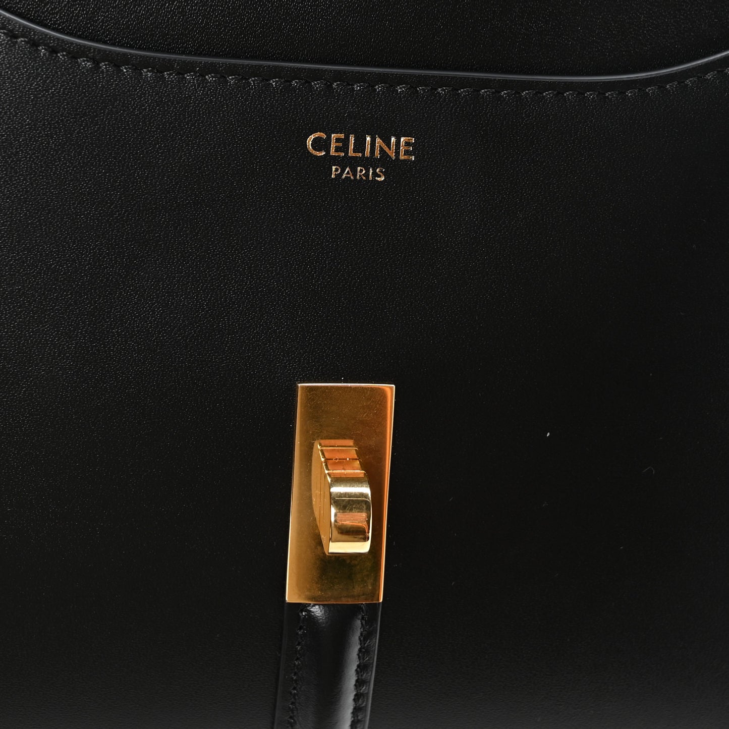 Satinated Calfskin Mini 16 Top Handle Bag Black