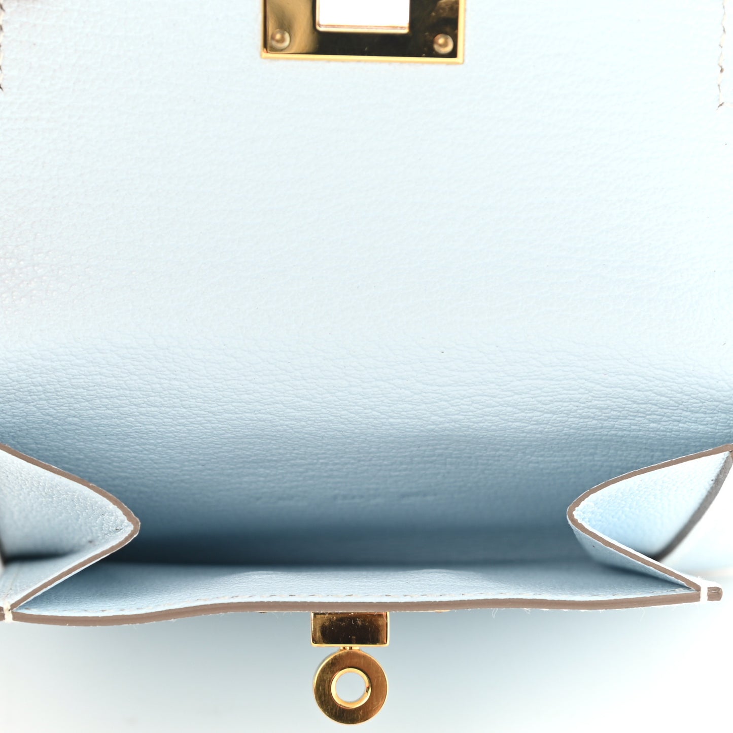 Chevre Mysore Kelly Pocket Compact Wallet Bleu Brume