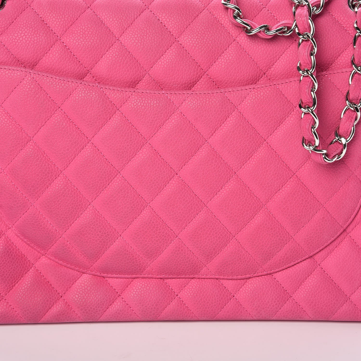 Chanel Iridescent Caviar Quilted Maxi Double Flap Hot Pink 5 of 15
