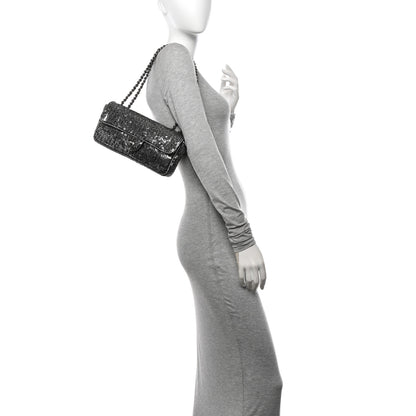 Chanel Sequin East West Flap Dark Silver 2 of 10