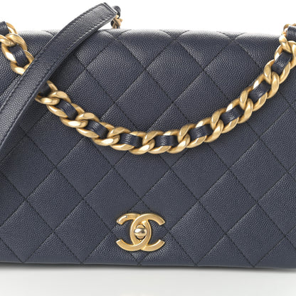 Chanel Caviar Quilted Medium Fashion Therapy Flap Navy Blue 8 of 10