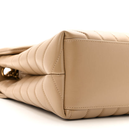 Saint Laurent Calfskin Y Quilted Monogram Medium Loulou Chain Satchel Dark Beige 10 of 11