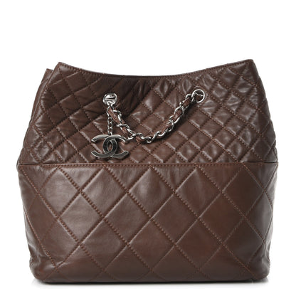 Chanel Calfskin Quilted In the Business North South Tote Brown 1 of 9