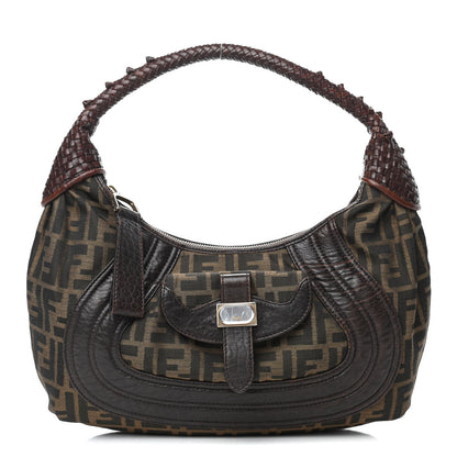 Fendi Zucca Nappa Nuvolata Vitello Tortuga Medium Spy Hobo Tobacco Moro 1 of 12