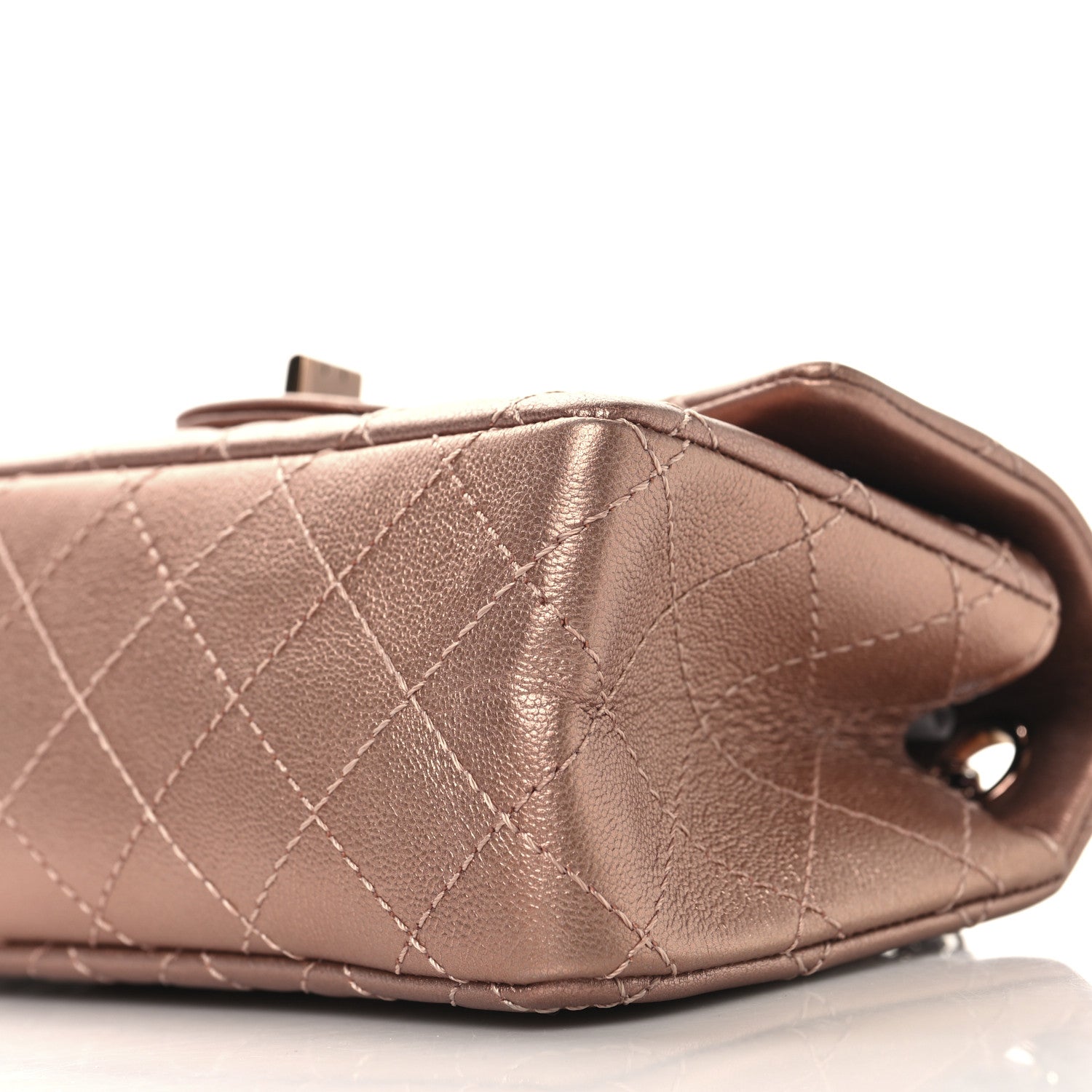 Chanel Metallic Grained Calfskin Quilted 2.55 Reissue Mini Flap Copper Pink 10 of 10