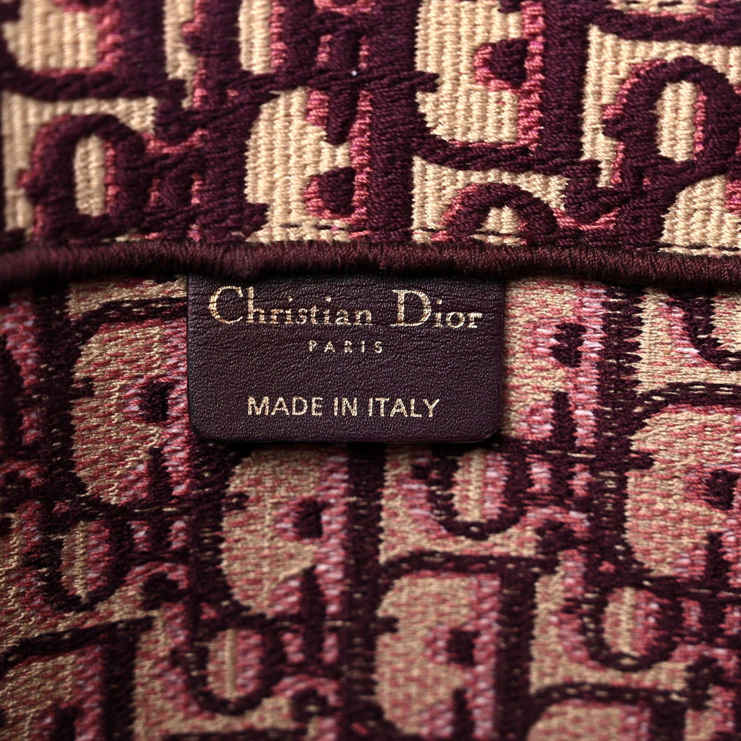 Oblique Large Book Tote Burgundy Multicolor