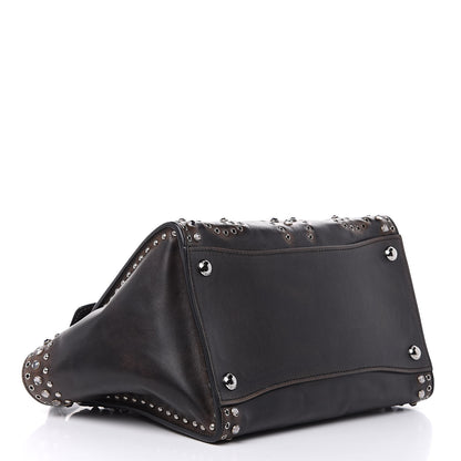 Prada Vitello Vintage Studded Sound Twin Pocket Satchel Ebano 4 of 17