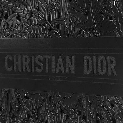 Christian Dior Calfskin Laser Cut Studded Medium Book Tote Black 8 of 10