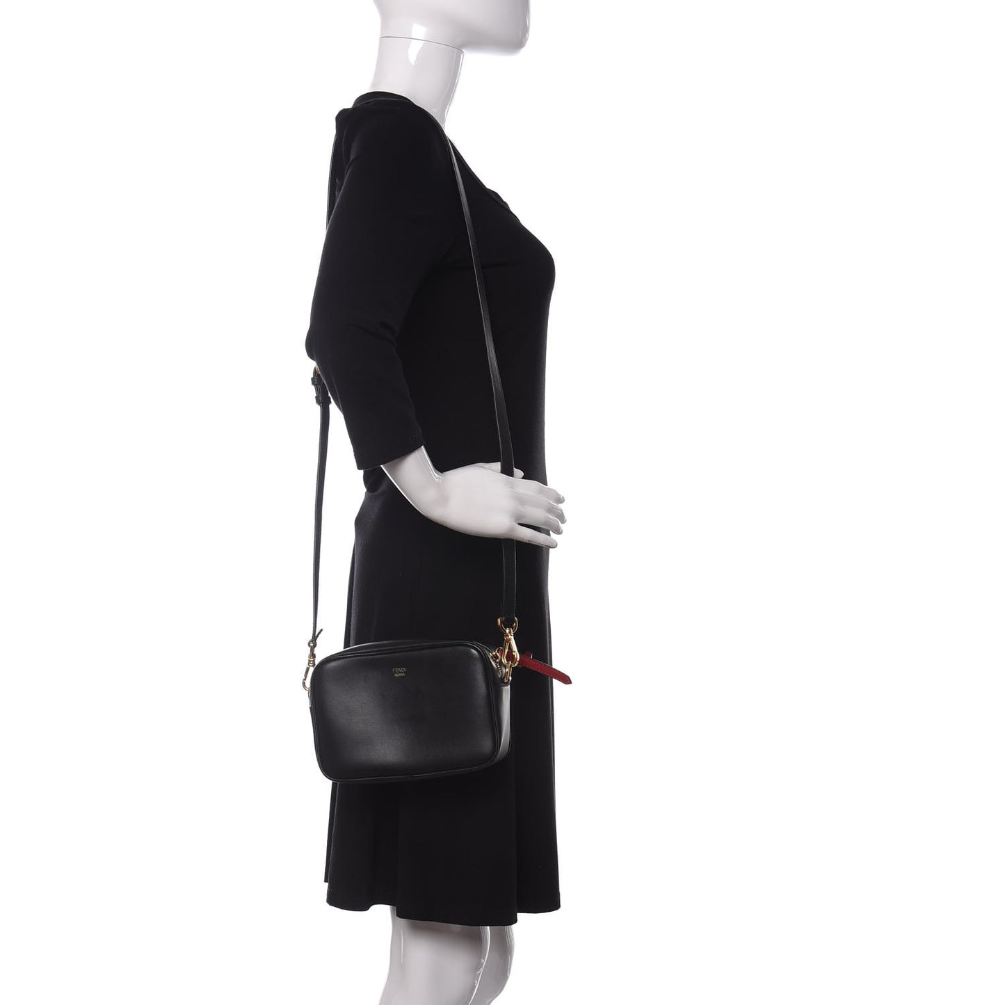 Vitello Century Bi-Color FF 1974 Embossed Mini Camera Case Maya Black