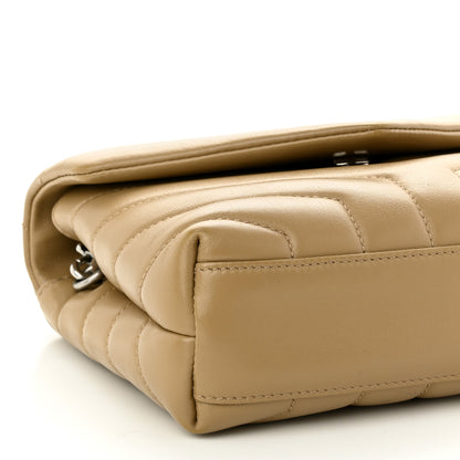 Saint Laurent Calfskin Y Quilted Monogram Toy Loulou Crossbody Bag Latte 9 of 10