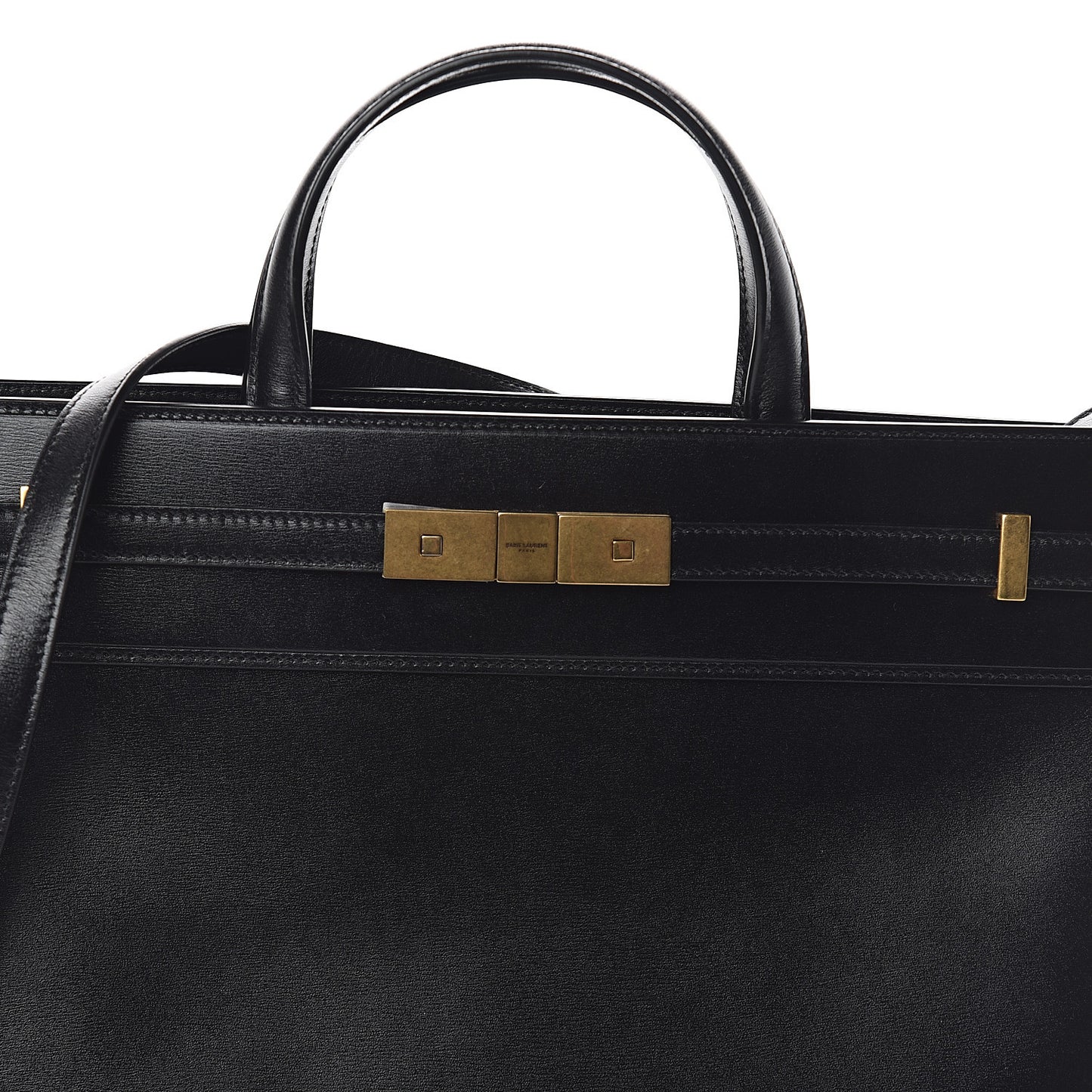 Calfskin Small Manhattan Shopper Tote Black