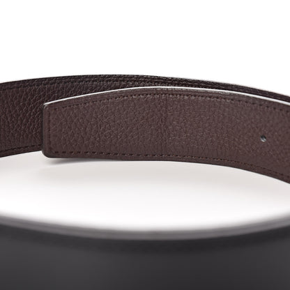Hermes Box Togo 32mm Martelee H Belt 85 Black Chocolate 6 of 7