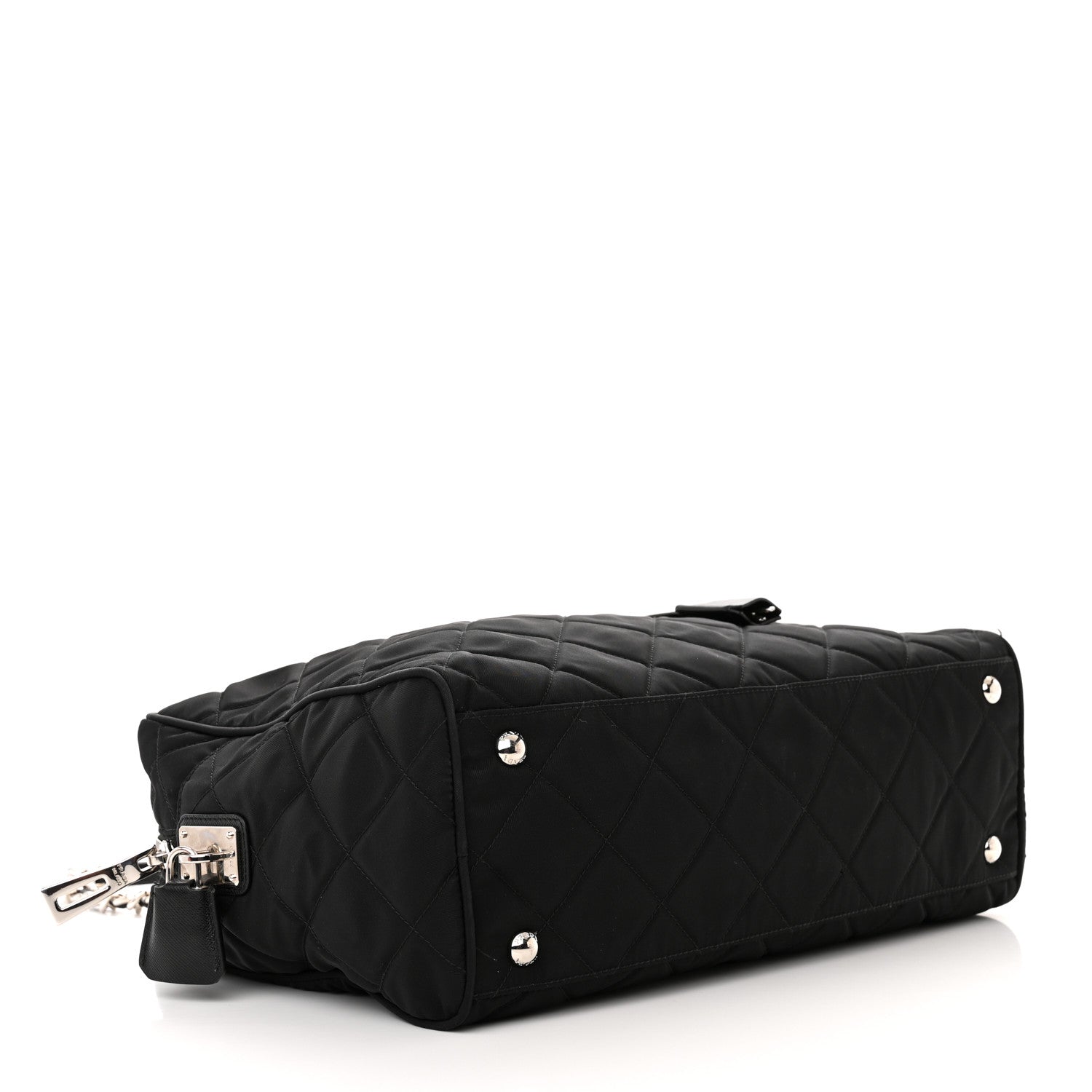 Prada Nylon Tessuto Impuntu Quilted Shoulder Bag Black 4 of 11
