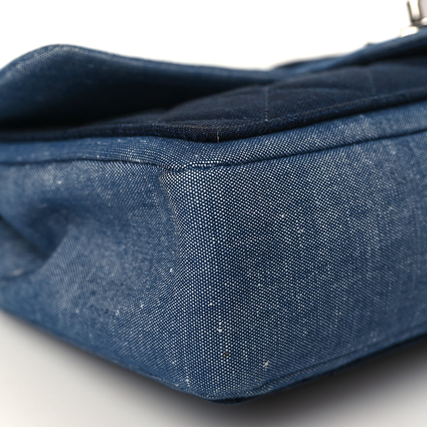 Denim Quilted Medium Graphic Flap Light Blue
