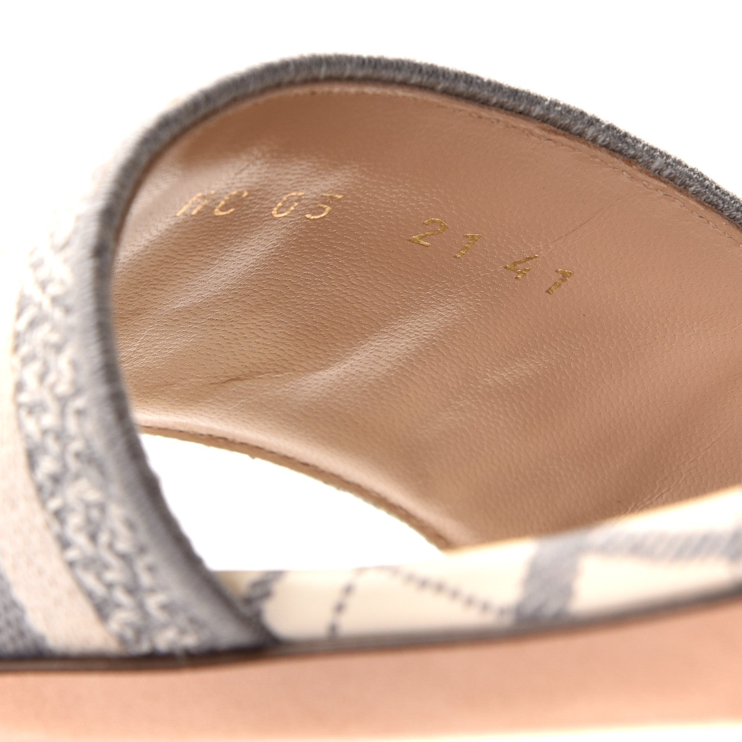 Christian Dior Canvas Check'N'Dior Pop Embroidered Dway Flat Slide Sandals 41 Grey Stone 5 of 11
