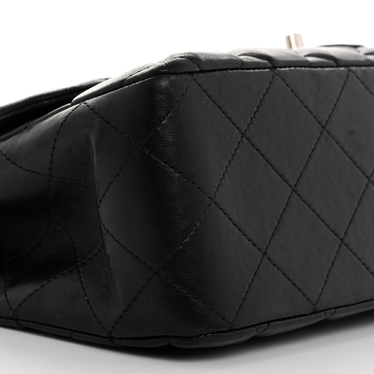 Lambskin Quilted Jumbo Single Flap Black