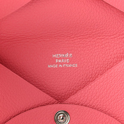 Hermes Evercolor Calvi Card Case Rose Azalee 6 of 7