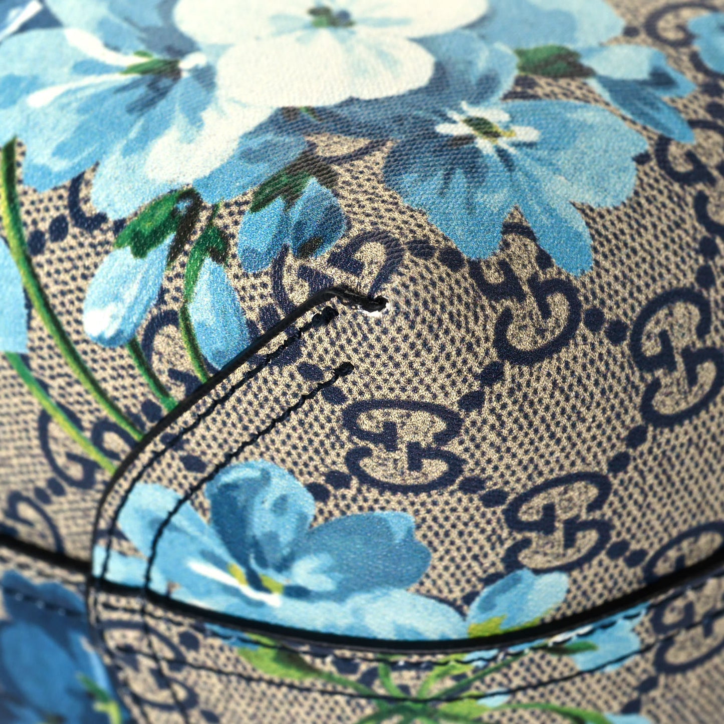 GG Supreme Monogram Blooms Small Reversible Tote Beige Blue Navy
