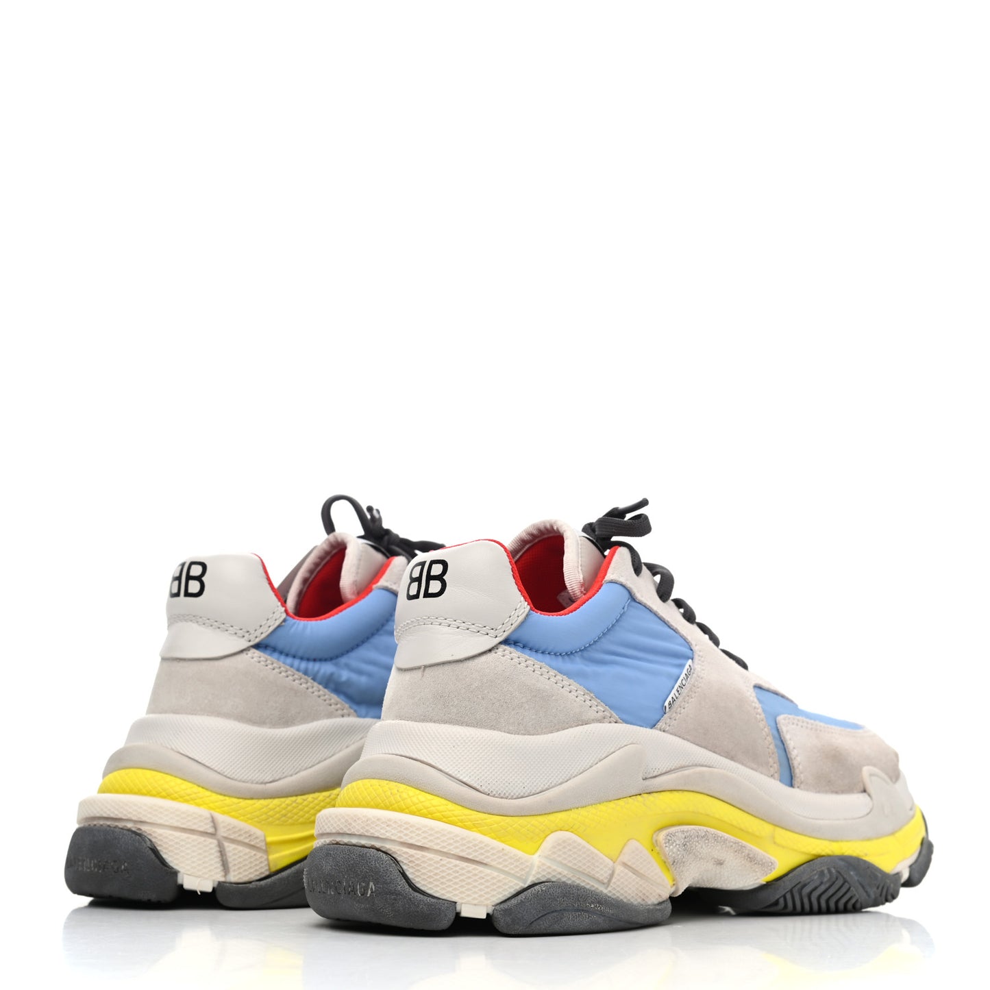 Nylon Suede Womens Triple S 2.0 Sneakers 40 Gris Bleu Rouge