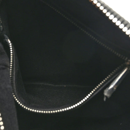 Gucci GG Supreme Monogram Appia Calfskin Web Flat Messenger Bag Black Grey 6 of 10