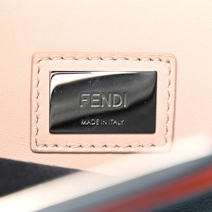 Fendi Vitello Seta Shiny Nappa Medium Peekaboo Iconic Satchel Blue Pink 7 of 12
