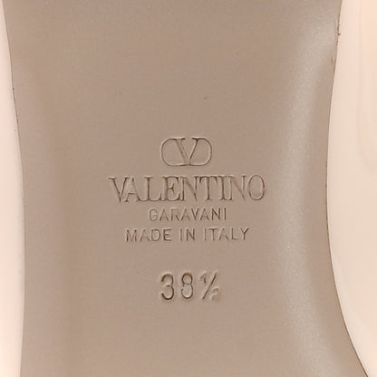 Valentino Garavani Patent Rockstud Ballerina Flats 38.5 Ivory Poudre 7 of 8