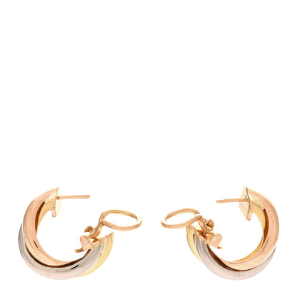 Cartier 18K Pink Yellow White Gold Small Trinity Earrings 3 of 4