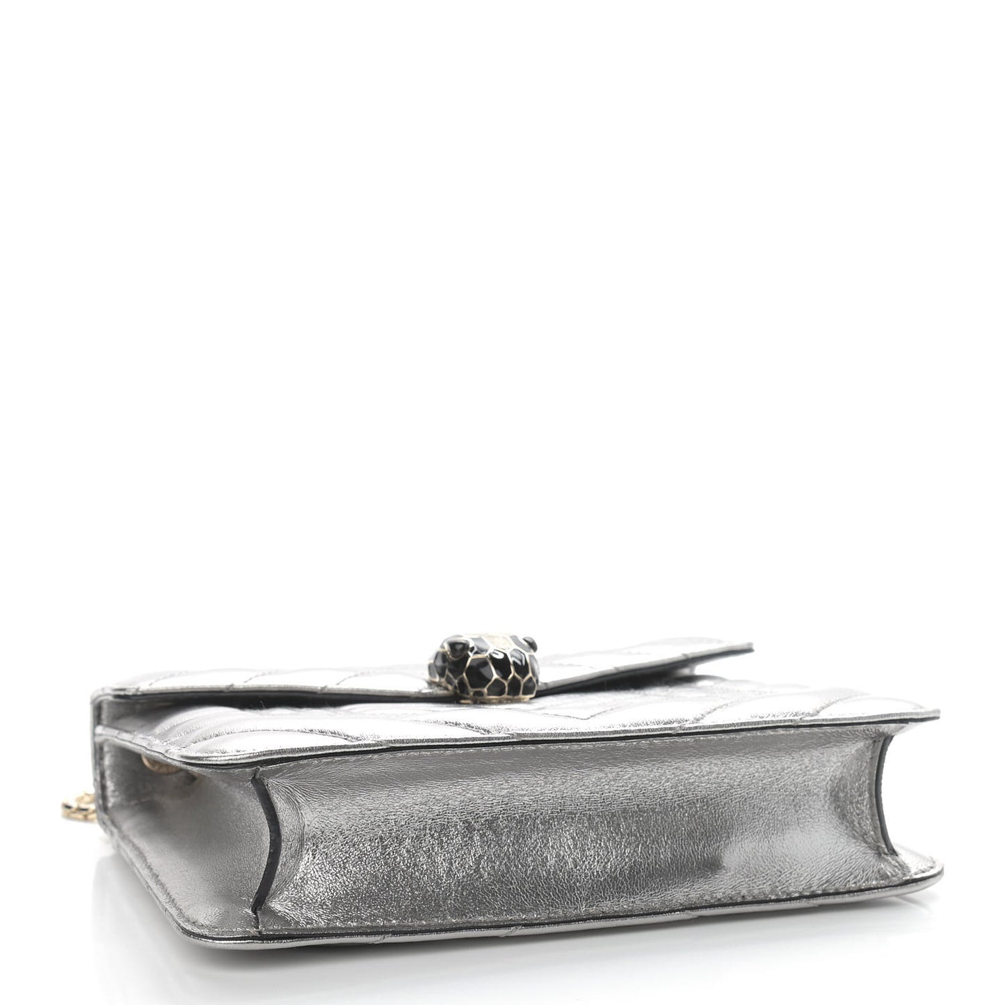 Metallic Calfskin Quilted Serpenti Forever Shoulder Bag Silver