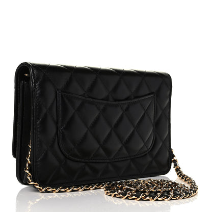 Chanel Lambskin Quilted Wallet On Chain WOC Black 2 of 5