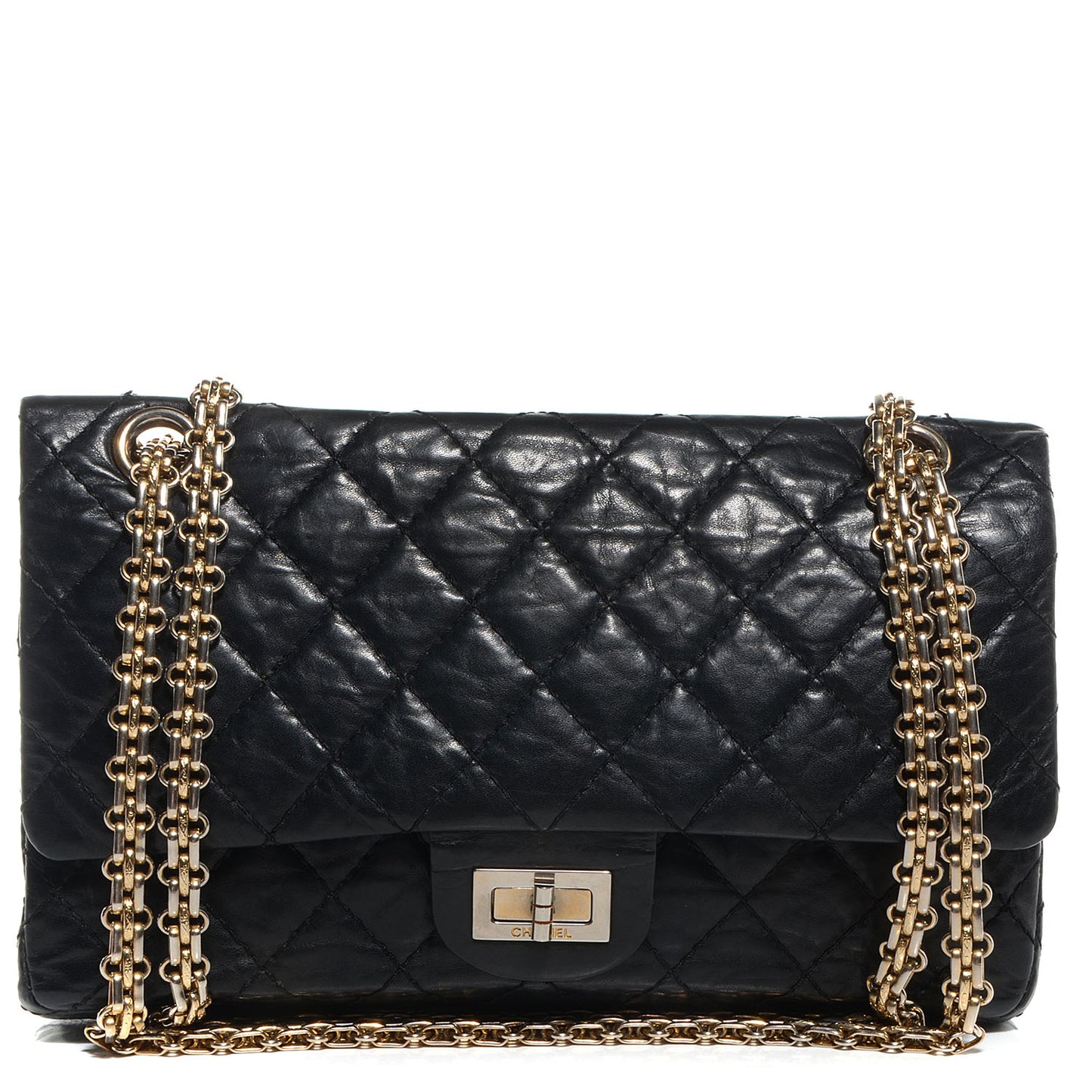 Aged Calfskin 50th Anniversary 2.55 Reissue 225 Flap Black
