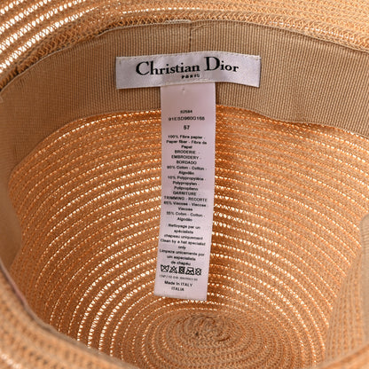 Christian Dior Straw Brim Hat 57 Natural 8 of 8