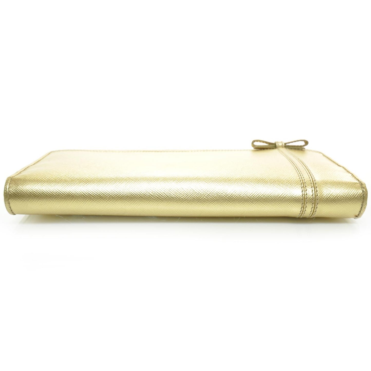 Saffiano Zip Around Bow Wallet Platino