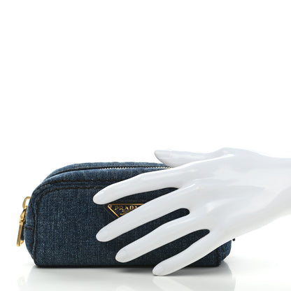 Prada Denim Cosmetic Pouch Bleu 2 of 7