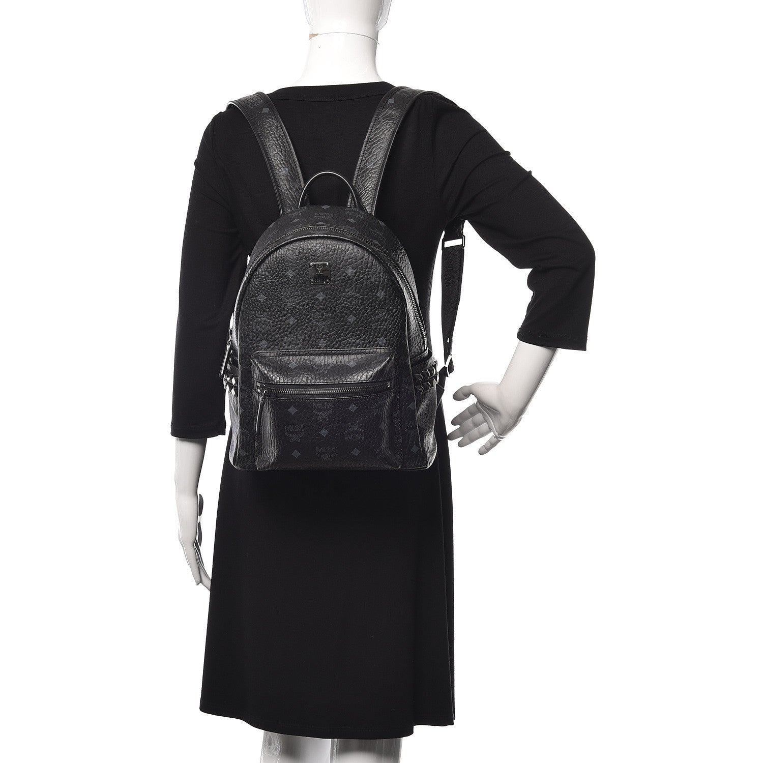 MCM Visetos Small Side Stud Stark Backpack Black 2 of 11