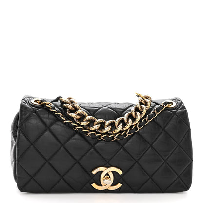 Chanel Aged Calfskin Quilted Medium Pondichery Flap Black 1 of 10