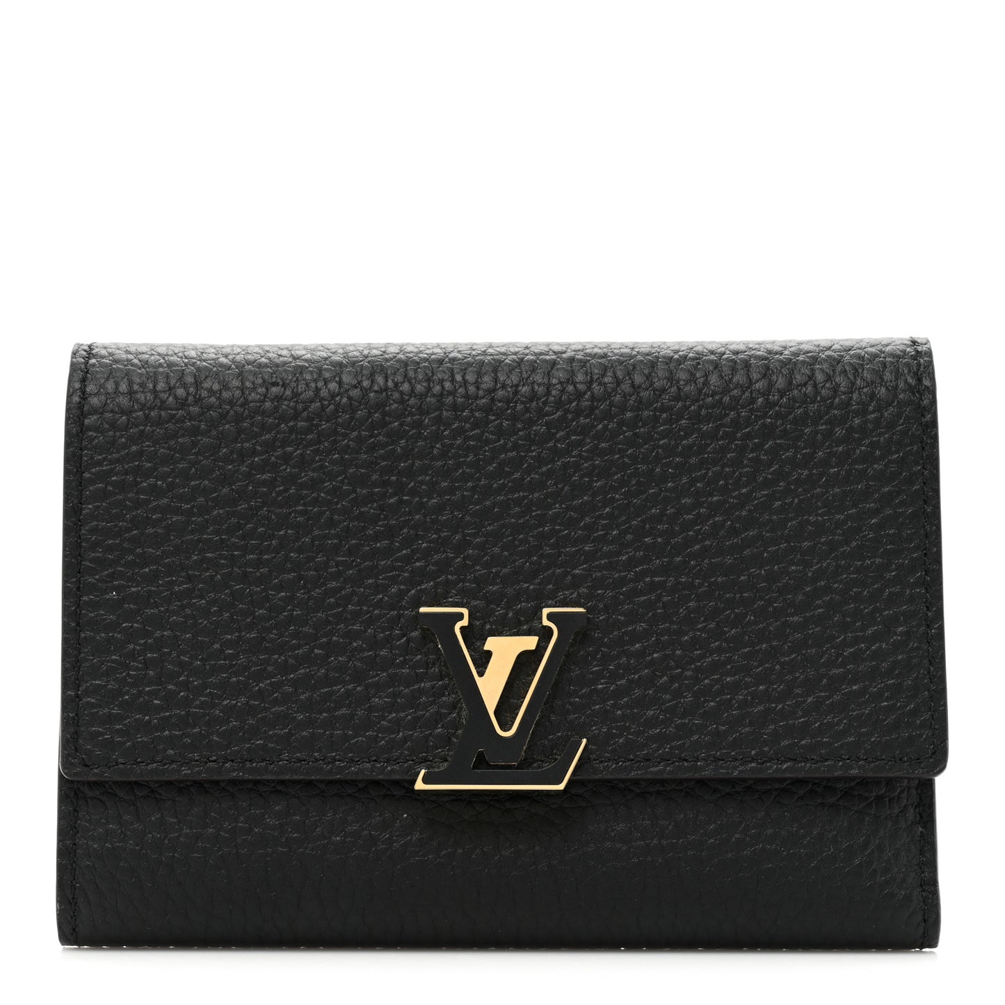 Taurillon Capucines Compact Wallet Black