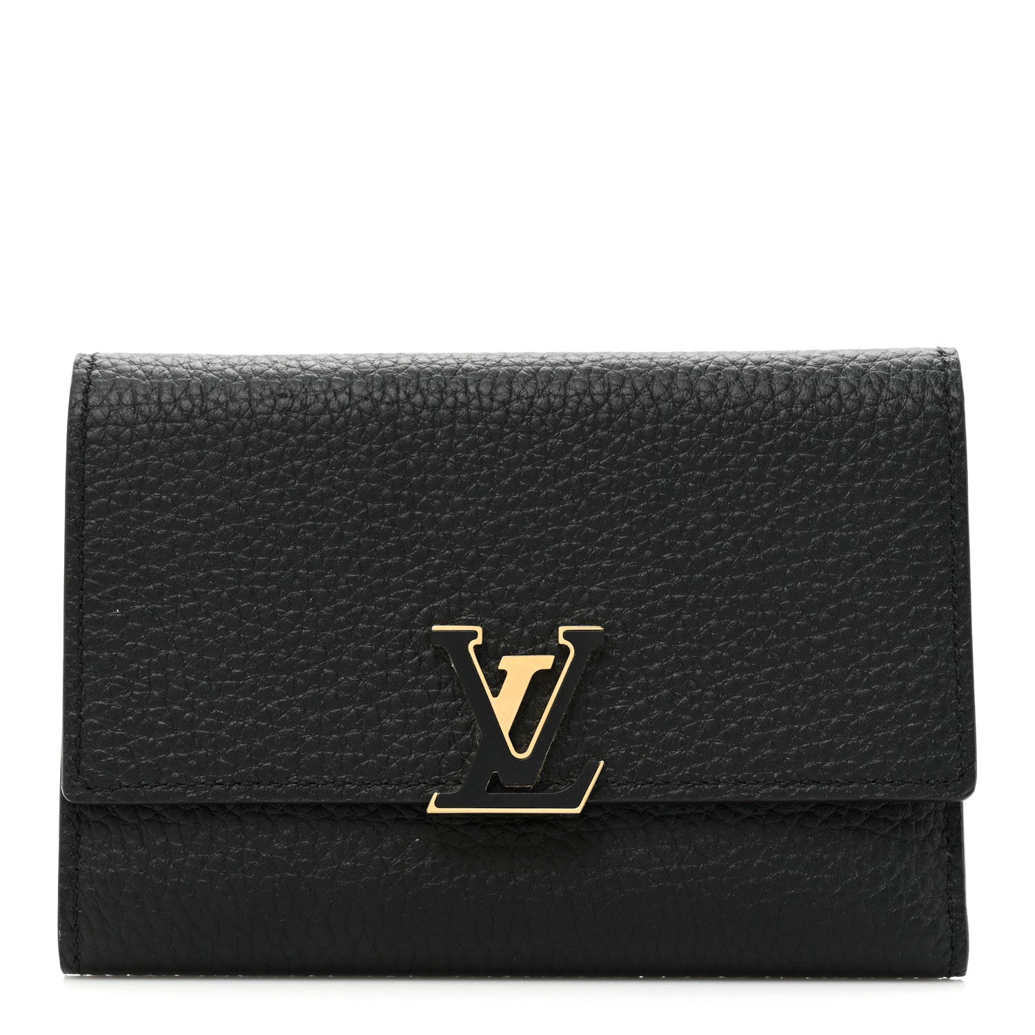 Louis Vuitton Taurillon Capucines Compact Wallet Black 1 of 10