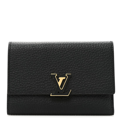 Louis Vuitton Taurillon Capucines Compact Wallet Black 1 of 10