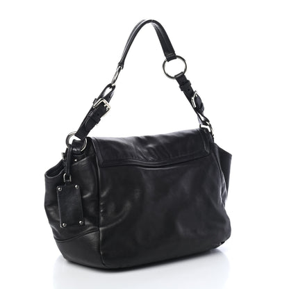 Prada Soft Calf Flap Shoulder Bag Black 2 of 4