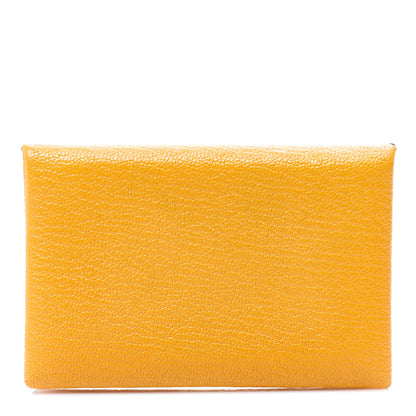 Hermes Chevre Mysore Calvi Card Case Moutarde 1 of 5