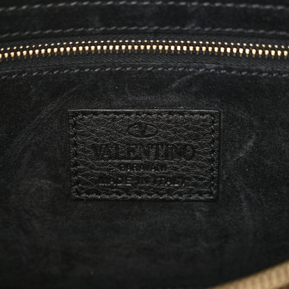 Valentino Garavani Pebbled Calfskin Rockstud Flip Lock Top Handle Bag Black 6 of 9