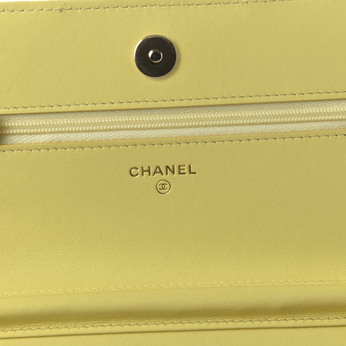 Lambskin Quilted Wallet On Chain WOC Pink Yellow